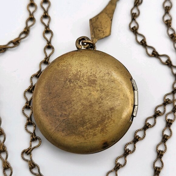 Stunning Atique Locket Necklace 3 strand  Art Nouveau unsigned Estate Find - Picture 10 of 13